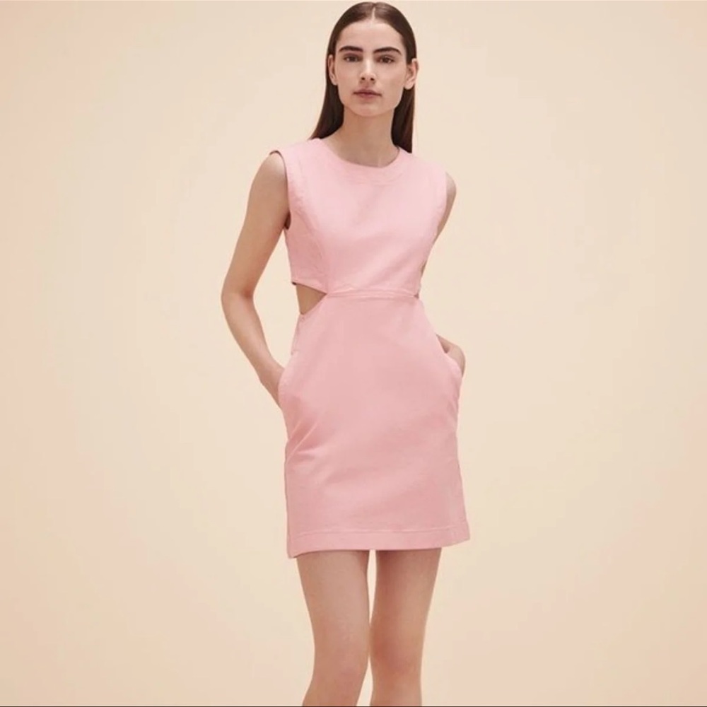 Maje pink Russia cutout denim dress